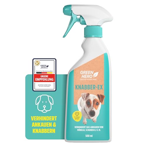 Green Hero Knabber-EX 500 ml Knabberstopp Bitterspray für Hund & Katze Anti Knabber & Ankauen von Möbeln Schuhen u.v.m. Anti Kau Spray Hund