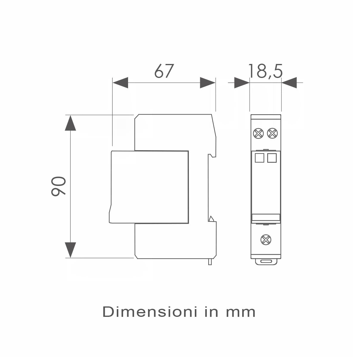 Arnocanali SS445.2C Enerpro Compatto 2 Moduli, Classe di Riferimento T2 per Reti Tt - Tn, Multicolore