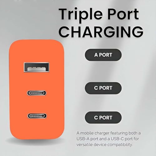 Image of CMF by Nothing 65W GaN 3A Multiport PD Charger, Compatible with Nothing Phones, Orange