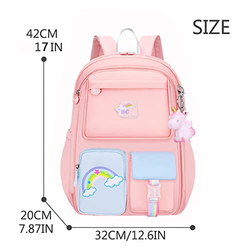 Girls Blue Backpacks 17" Laptop Cute Bags Casual Travel Backpack For Women #TOP4
