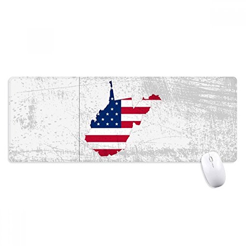 Tapis de souris grand format drapeau USA Virginia pour bureau de jeu