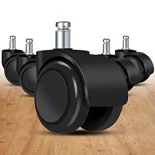 Office Chair Caster Wheels ReplacementSet of 5 for Hardwood Floors and Carpet- Heavy Duty Caster Support up to 1000bls, Office Chair Wheels,2 inch,Universal Size Black