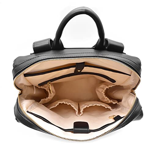 Yuuma Original Diaper Backpack-Minimalist Style With Comfortable Straps, Durable Vegan Leather, Large Capacity Packing (Onyx) #TOP3