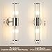 ECOBRT Brushed Nickel Wall Sconce with Glass Rods - Modern Industrial Vanity Light Fixture, E12 Candelabra Base for Bathroom, Bedroom & Hallway (Bulbs Not Included)