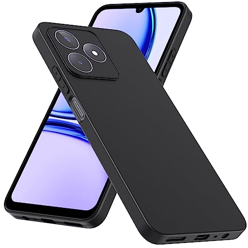 WFTE Case Compatible with Realme C53 4G Case Soft TPU Ultra-Slim Stylish Protective Cover for Realme C53 4G Phone Case[Drop Protection, Non-slip] - Matte Black