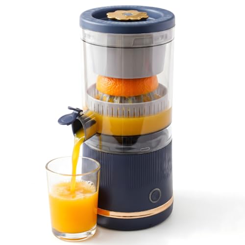 KUYRA Rechargeable Electric Citrus Juicer – USB Portable Juicer Machine Orange Lemon Grapefruit Squeezer, Cordless Juice Maker with Cleaning Brush, Easy Clean Compact for Home Camping Travel