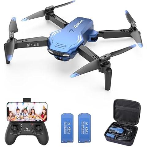 Heygelo S90 Drone with Camera for Kids, 1080P HD Mini Drones for Adults Beginners, Foldable RC Quadcopter Toys Christmas Gifts for Boys Girls with Altitude Hold, Headless Mode, 3 Speeds, 2 Batteries, Carry Case Cover