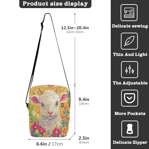 Easter Lamb messenger bag crossbody Crossbody Bags For Women Cross Body Purse Adjustable Strap for Shopping work3