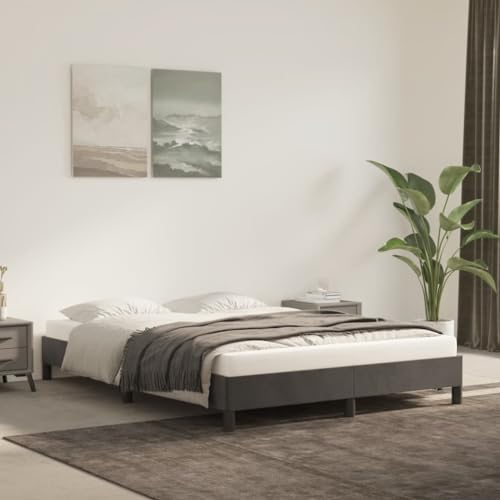 Generisch Pangshiyuan 346977 - Estructura de cama sin colchón (140 x 200 cm, terciopelo), color gris oscuro