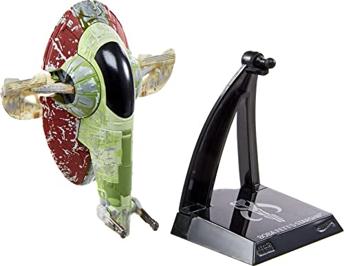 Hot Wheels Star Wars Starships Select Boba Fett's Starship, Premium Collectable Replica with Movable Part & Display Stand - image 2