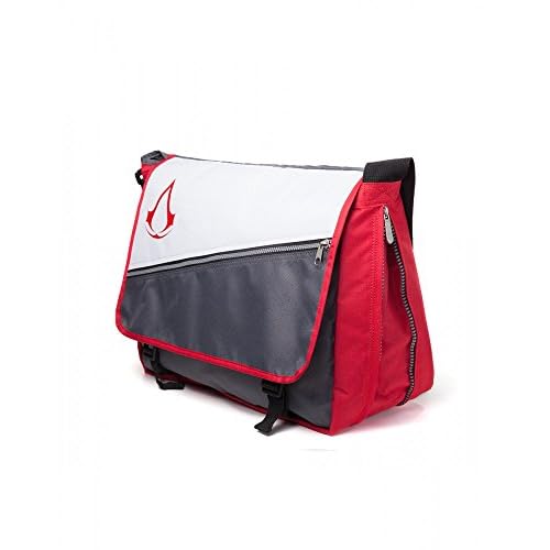 Bioworld ASSASSIN'S CREED Red Core Crest Emblem Logo Messenger Bag, Multi-colour (MB070306ASC) Umhängetasche, 46 cm, Grau (Grey)