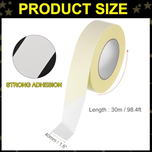 Image of MECCANIXITY Insulating Acetate Cloth Adhesive Tape, 1.6in x 98ft White Electrical Heat Resistant Fabric Tape with Paper for Laptop Electric Automotive Guitar Repair Wire Harness
