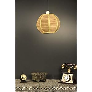 Tu Casa HG-28 Small fine Cane pendent Light Cane Holder Type e-27 Size 9.5x11x29.5″-(Bulb not Included)