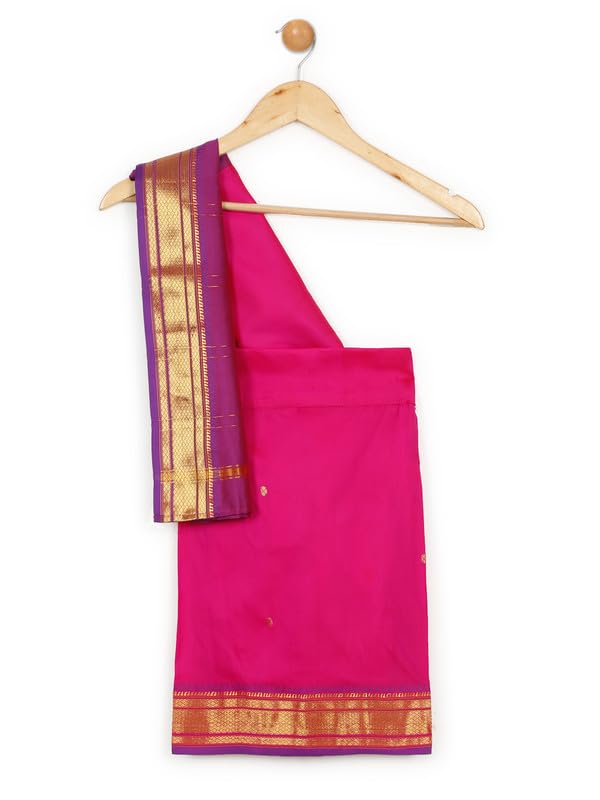 Image of LITTLE GINNIE Ready To Wear Ethnic Saree for Girls - Multicolor Ages 2-8 Years