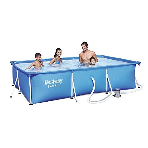 Bestway Steel Pro Frame Pool Set, rektangulär, blå, 300 x 201 x 66 cm