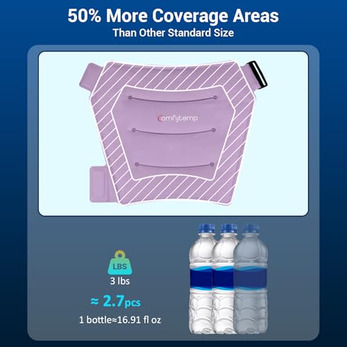Image of Comfytemp Hip Ice Pack Wrap for Sciatica Pain Relief, Hip Replacement After Surgery, Reusable Gel Ice Pack for Injuries, Hot Cold Compress Recovery Items Physical Therapy Men Women, Purple (L /XL /2XL)