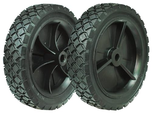 8 Inch Universal Wheels, Replacement for Oregon 72-108, 2-Pack Compatible with Craftsman JD Lawnmower, Edger, BBQ Grills, Radio Flyer Wagon, Hand Truck, Utility Cart, Snowblower Black