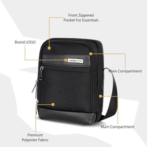 Image of Lavie Sport Athos Sling Bag | Stylish Crossbody Bag | Bag for Travel | Multipurpose Crossbody Bag with Adjustable Strap for Travel and Office Use | Shoulder Bag for Women