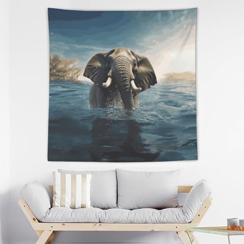 Tapisserie éléphants africains pour décorer un dortoir étudiant ou salon