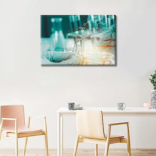 Image of TUMOVO Young Scientist Canvas Paintings Wall Art Home Decor Scientists and Scientific Experiments Artwork Home Decor 1 Pieces Medical Posters and Prints Framed Ready to Hang (16 inch Wx24 H)