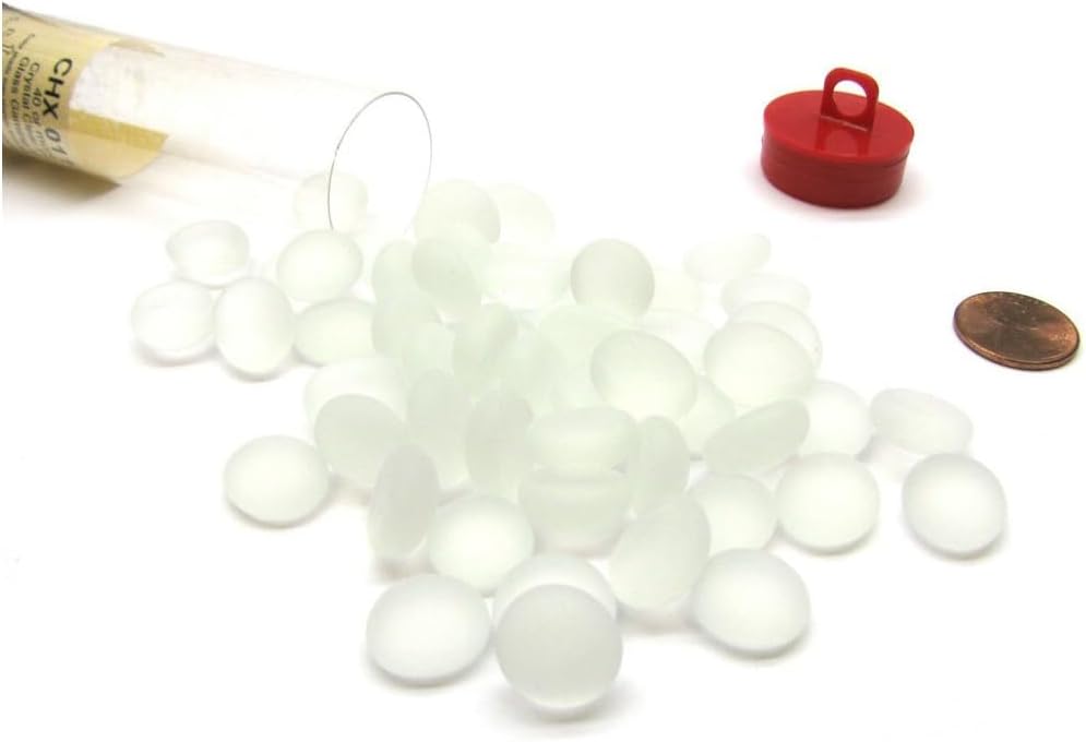 Chessex Glass Gaming Stones: Crystal Clear Frosted (40)