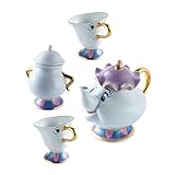 ✔ ESPECIFICACIONES, DIMENSIONES: TAmaño de la tetera Mrs Potts: 17 * 15 * 8.5cm (ancho superior * alto * diámetro de la parte inferior de la taza); Tamaño de la taza de té del chip: 6.2 * 7 * 4.2 cm (diámetro de la boca de la taza * altura * diámetro de la parte inferior de la taza); Tamaño del azucarero: 10,8 * 12,8 * 6 cm (ancho superior * alto * diámetro inferior de la taza).