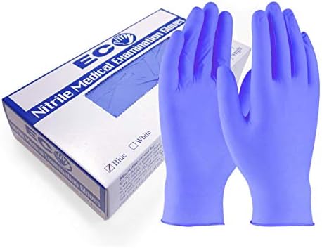 Eco Medi-Glove Nitrile Gloves Powder-Free EN455 Medical Standard - Pack of 100 Blue Ambidextrous Latex Free Disposable Gloves for Medical Examination (Extra Large - Pack of 100)