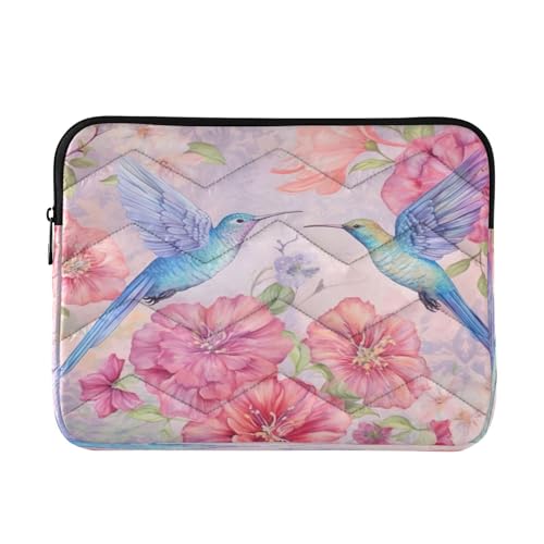 Funda para laptop con flores y colibríes para 13-14 pulg