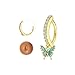 FIASASO 14K Gold Filled Belly Ring - Surgical Steel Belly Piercing - Cute Navel Ring with Green Butterfly