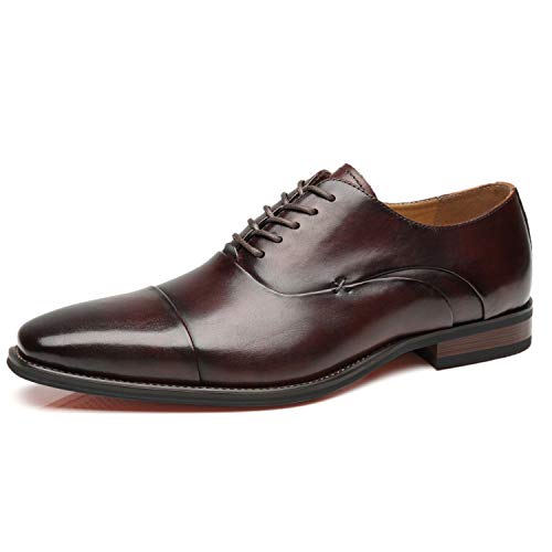 Image of Men's Cap Toe Lace up Oxford Dress Shoes Posh-1-tan