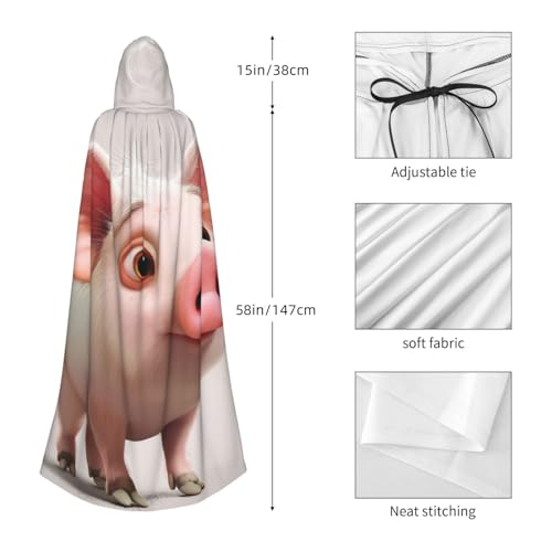 Cape à capuche EdWal imprimé cochon : idéale pour vos soirées cocooning.