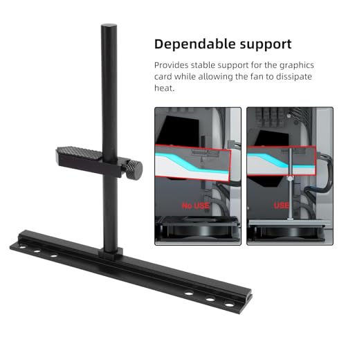 Soporte de la Gpu Gpu Tarjeta Gráfica, Soporte del Soporte Anti -Sag Anti -Sag Ajustable de Tarjeta de Video, Soporte de Soporte de Gpu de Aleación de Aluminio Ventilador de 12 - imagen 2