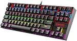 Redragon K552 Mechanical Gaming Keyboard RGB Led Rainbow Backlit Wired Keyboard with Red Switches for Windows Gaming PC (87 Keys, Black)