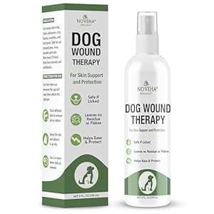 NOVEHA Dog Wound Therapy Spray – Itch Relief & Skin Repair for Dogs – Clean Wounds with Soothing Hypochlorous Acid for Allergies and Other Dog Skin Problems – Immediate Itching Relief – 8 oz Bottle