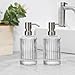 UHEY HOME 304 Stainless Steel Soap Dispenser Pump Replacement for Standard 28/400 Thread Size for Liquid Soap Lotion Refill Flat Top Dispenser Pumps Kitchen Bathroom 2 Pack(Brushed Nickel)