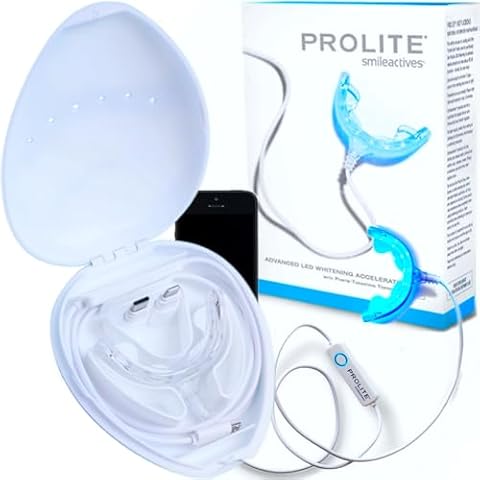 Smileactives Prolite Professional Teeth Whitening Kit, Dental Quality LED Light Teeth Whitener for White Teeth & Smile, 16 Minute Built-in Timer, Teeth Whitening Products, Helps Remove Tooth Stains Cover