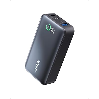Anker Power Bank (10000mAh, 30W) (モバイルバッテリー 10000mAh 30W出力 3ポート 大容量 LEDディスプレイ搭載) …