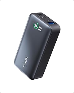 Anker Power Bank (10000mAh, 30W) (モバイルバッテリー 10000mAh 30W出力 3ポート 大容量 LEDディスプレイ搭載)【USB Power Delivery/PowerIQ搭載/PSE技術基準適合】iPhone 16 / 15 Android MacBook その他各種機器対応 (ブラック)