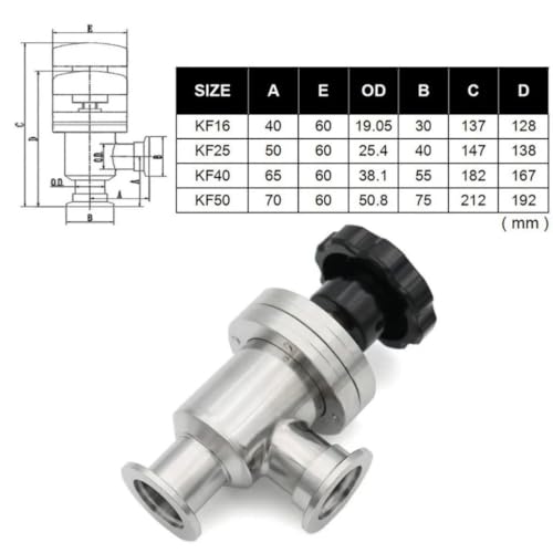 Válvula de aleta de vacío manual KF40 tipo L acero inoxidable 4