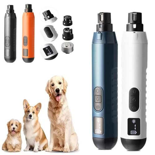 2026 New Dog Dsilent Groom Pro Nail Grinder Silent Groom Pro Quiet Electric Pets Nail File with LED Light & 5 Speeds (Gray)