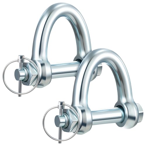 Manilles en maille de 2 pouces avec broches à dégagement rapide et WLL de 2,1 T en lot de 2