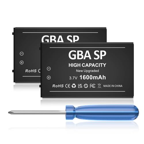 HUAENG Gameboy Advance SP Battery, 2 pack 1600mAh High