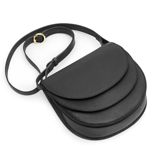Kattee Leather Crossbody Bags for Women Purse, Small Travel Cross Body Shoulder Bags Purses for Women Trendy Designer Handbag, Black