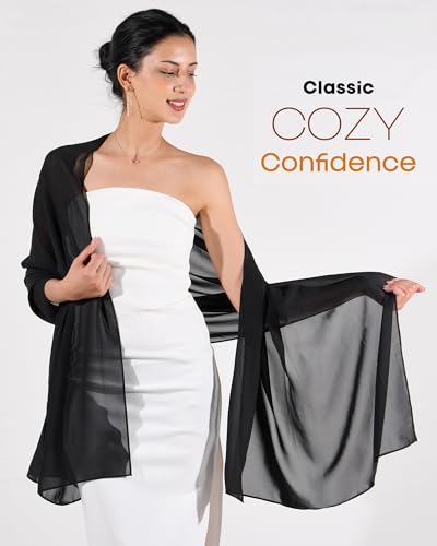 FURTALK Chiffon Shawl Wraps for Women Evening Dresses Soft Scarf Formal Wedding Bridal Scarves2