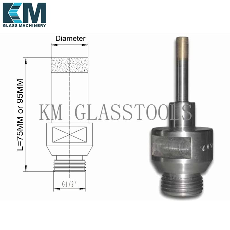 Broca D5 mm ~ 120 mm, Broca de Diamante sinterizado, Montaje de Rosca 1/2 ''. Perforación de Vidrio Juegos de Brocas (Size : 6mm, Color : 95mm-01)