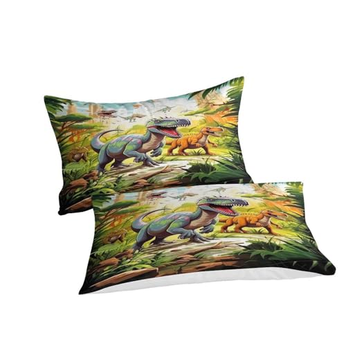 Housse de couette microfibre douce motif dinosaure 3D facile d'entretien