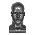 Tcwuzick Male Mannequin Head Professional Manikin Head for Display Wigs Hats Headphone Mask Sunglasses Jewelry and Scravat Display Stand (Grey)