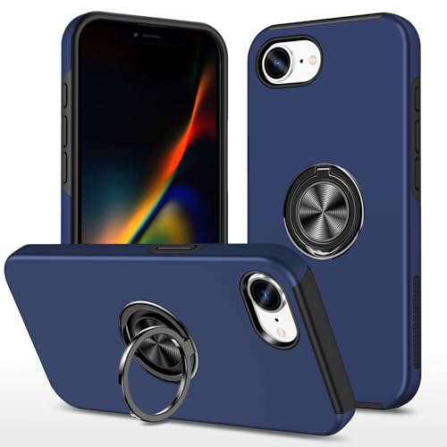 iPhone 17e / 16e �p �P�[�X 360�x��] �X�}�z�����O �X�^���h�@�\ �}�O�l�b�g���ԍڃz���_�[�Ή� �ϏՌ� ��d�\�� PC TPU �A�C�t�H��16e �J�o�[ (�l�C�r�[)