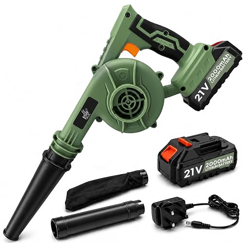 Image of Pelle & Sol Cordless Leaf Blower - Electric Air Blower Powerful for Garden, Lawn Care, Leaves, Dust & Debris Cleaning, Lightweight w/Extension Tube and Dust Bag (w/ 2.0Ah Battery & Charger)