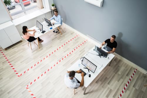 Fita De Demarcação PVC 30 Metros - Listrada (Branca e Vermelha)